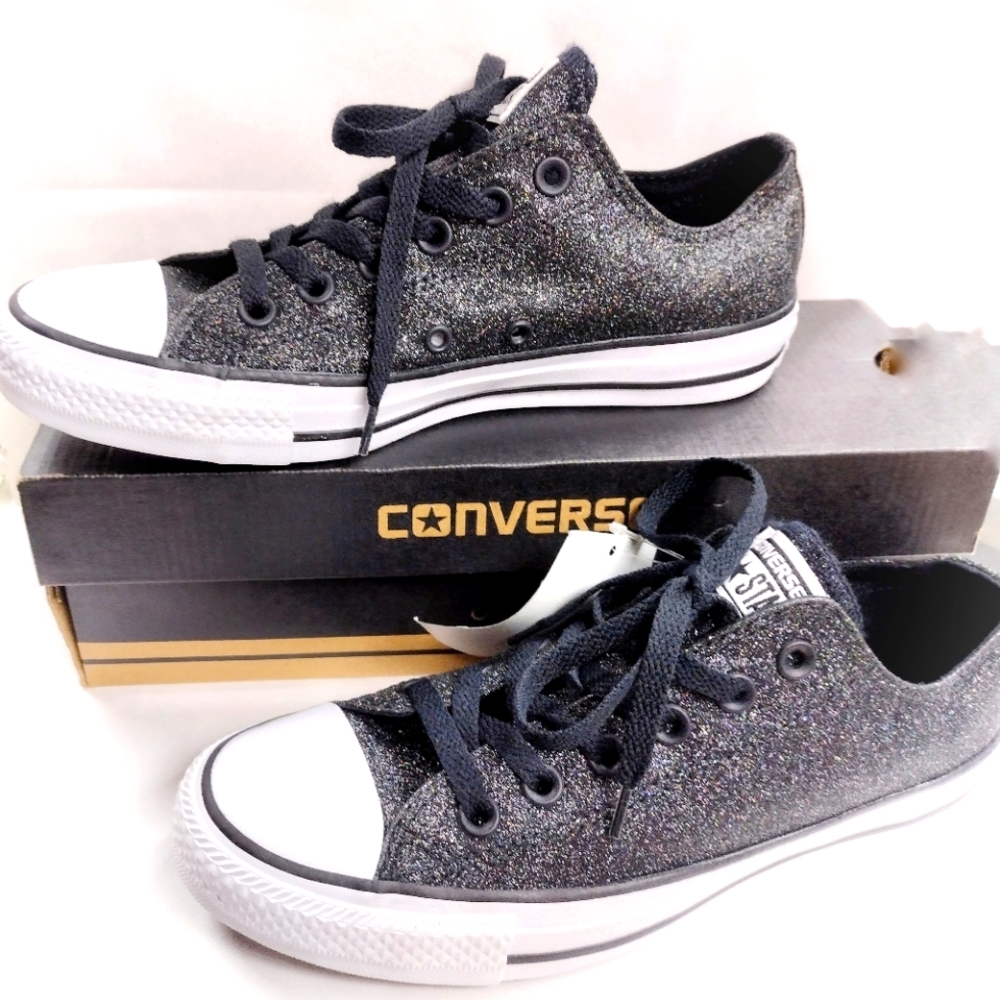 Black glitter Converse shoes
